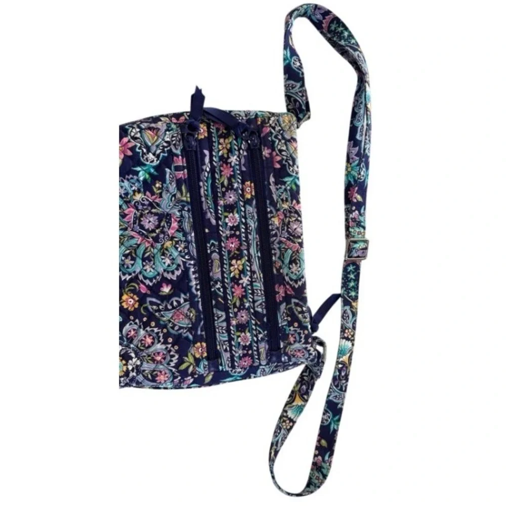 Vera Bradley Petal Paisley Triple Zip Hipster Crossbody Bag Quilted Retired